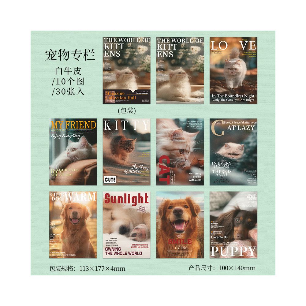 Magazine Collection Series Retro Material Paper 30 Sheets 6 Styles image 5