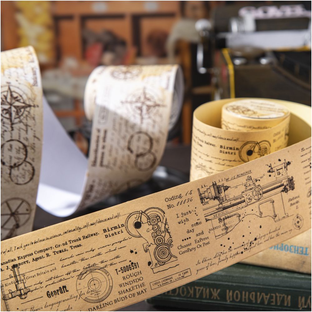 Vintage Manuscript Series Tape 6 Designs 5 5cm 2m image 1