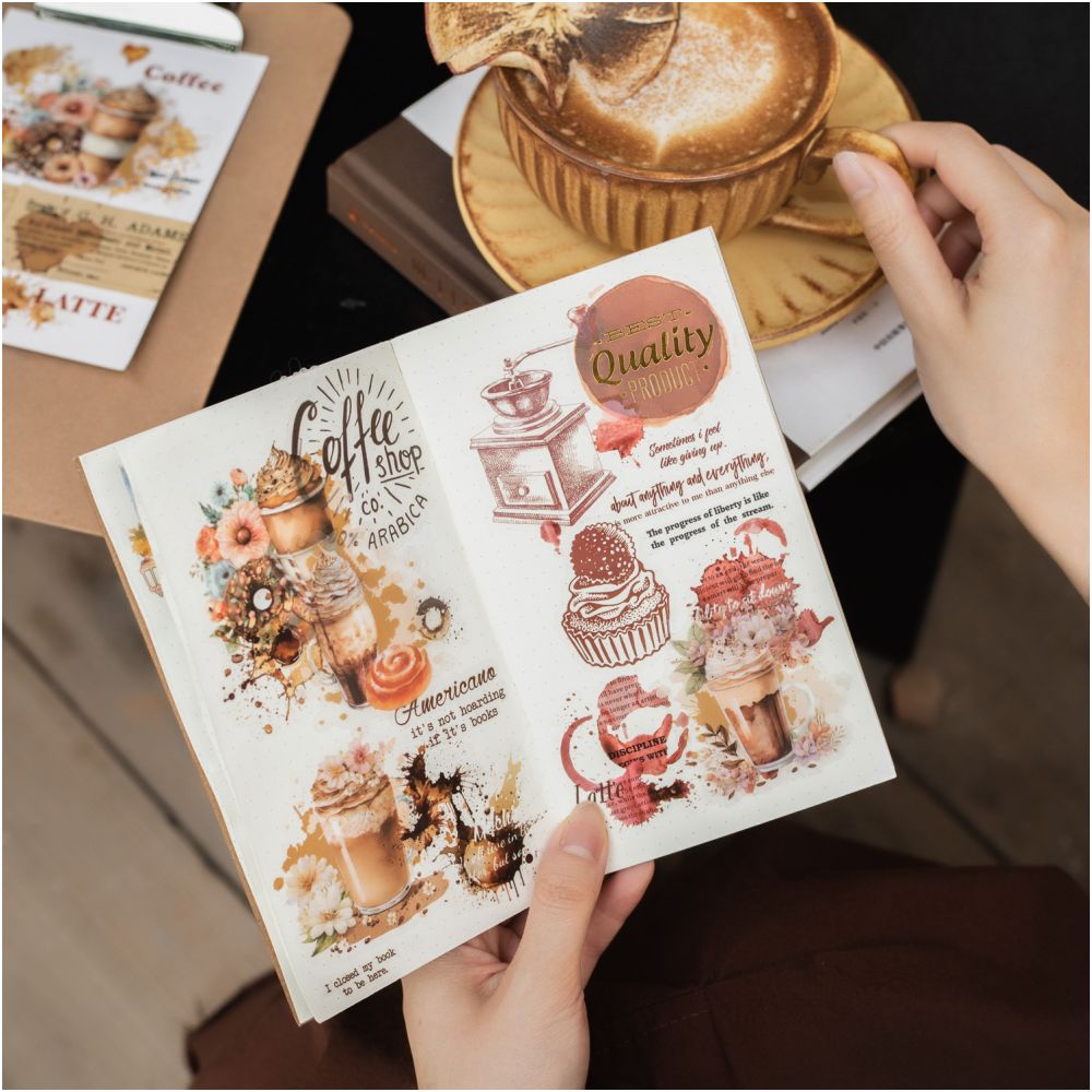Coffee Memories Series PET Tape 5cm 2m 6 Styles image 3