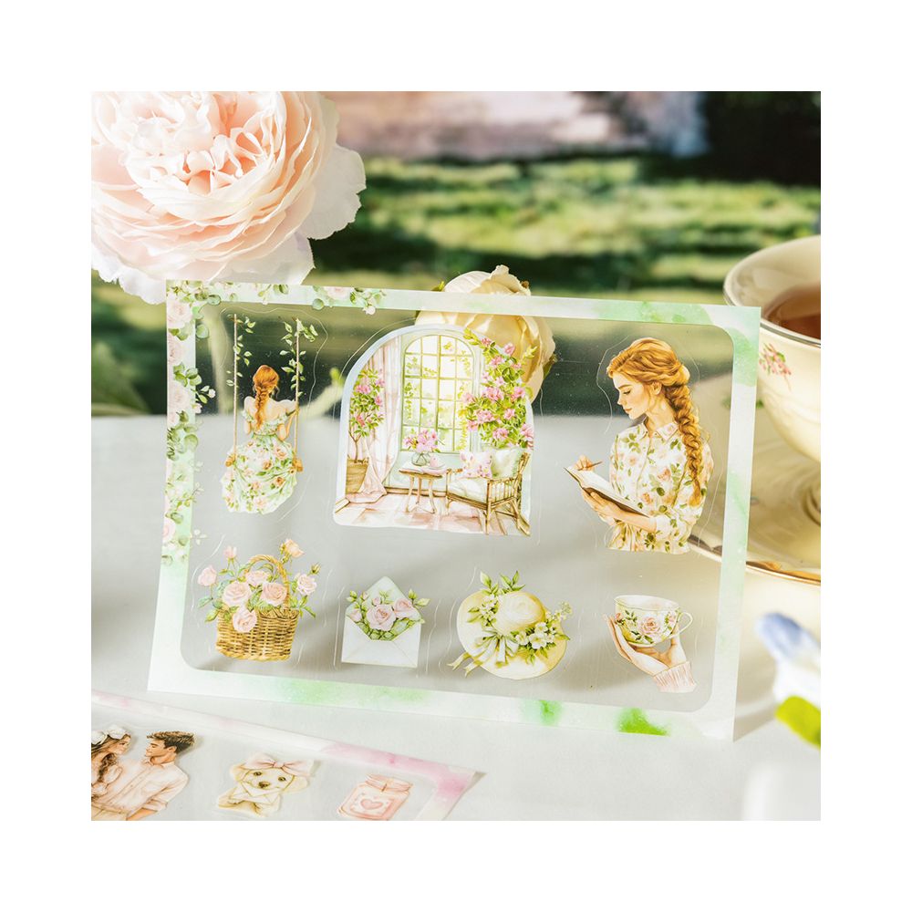 Journey Series Manor themed PET Sticker Book 18 Sheets 6 Styles image 1