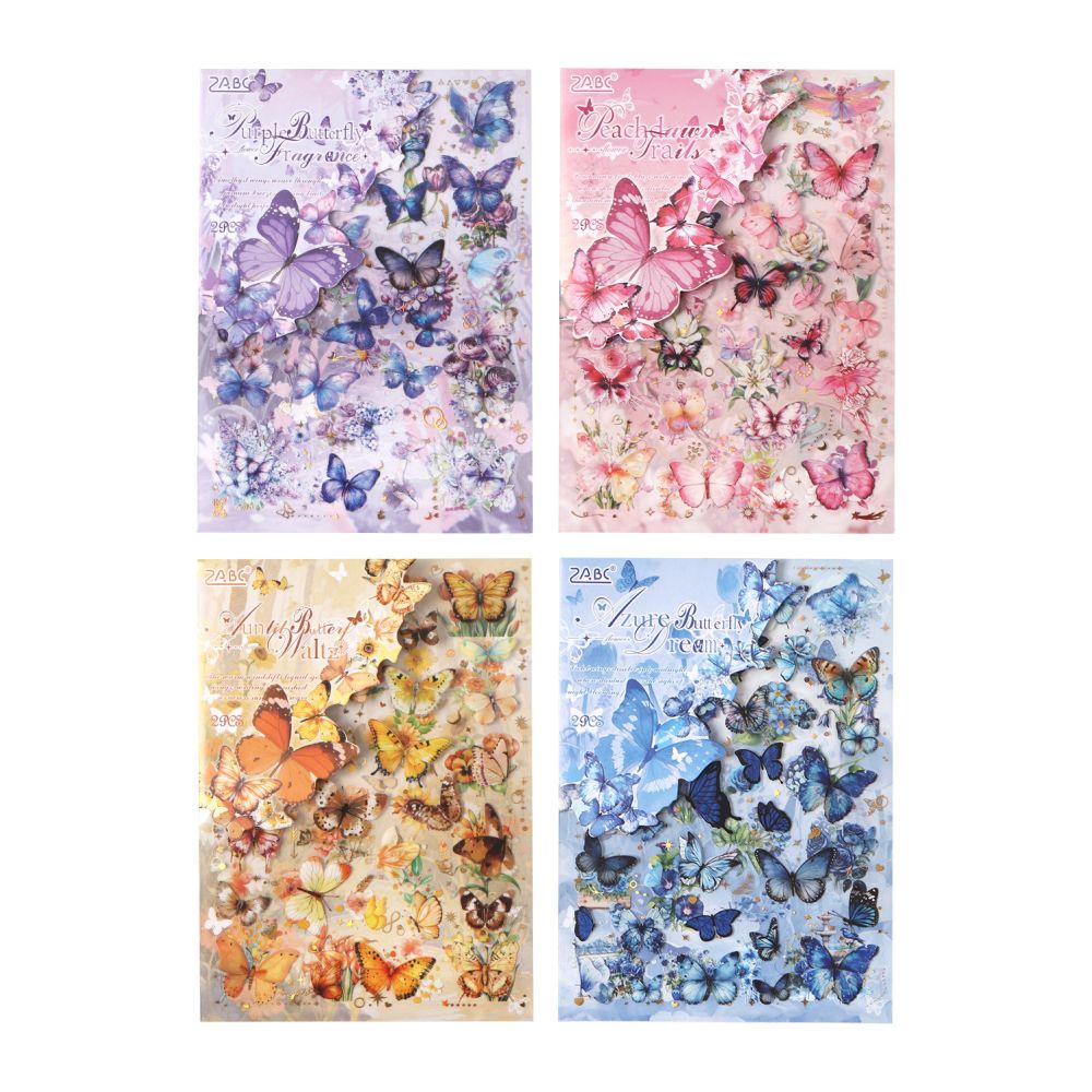 Floral Butterfly Series PET Stickers 2 sheets 4 designs image 4