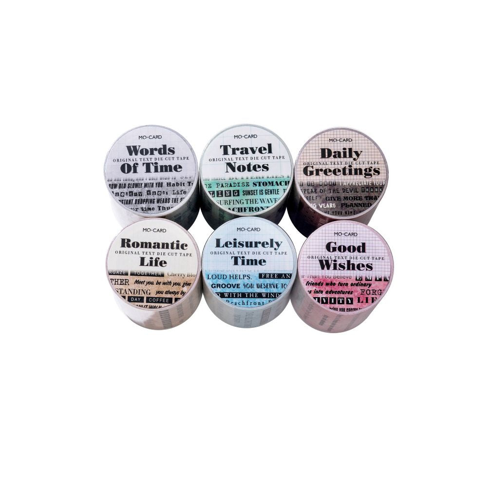 Time and Words series retro paper tape 6 designs 6cm 2m image 4