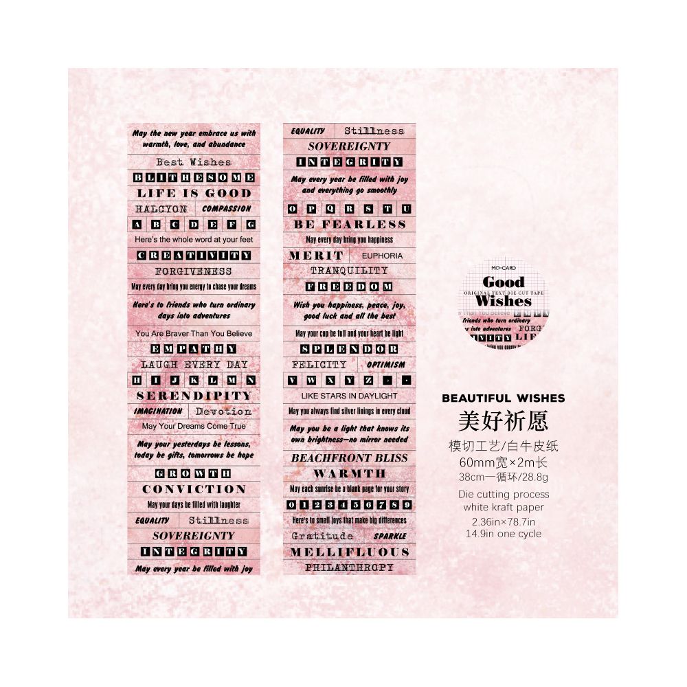 Time and Words series retro paper tape 6 designs 6cm 2m image 8