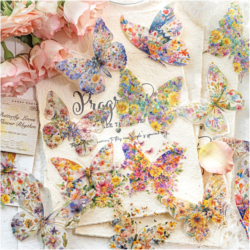 Floral World Series PET Stickers 10 Sheets 6 Designs image 2