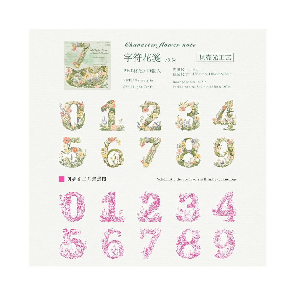 Floral World Series PET Stickers 10 Sheets 6 Designs image 7