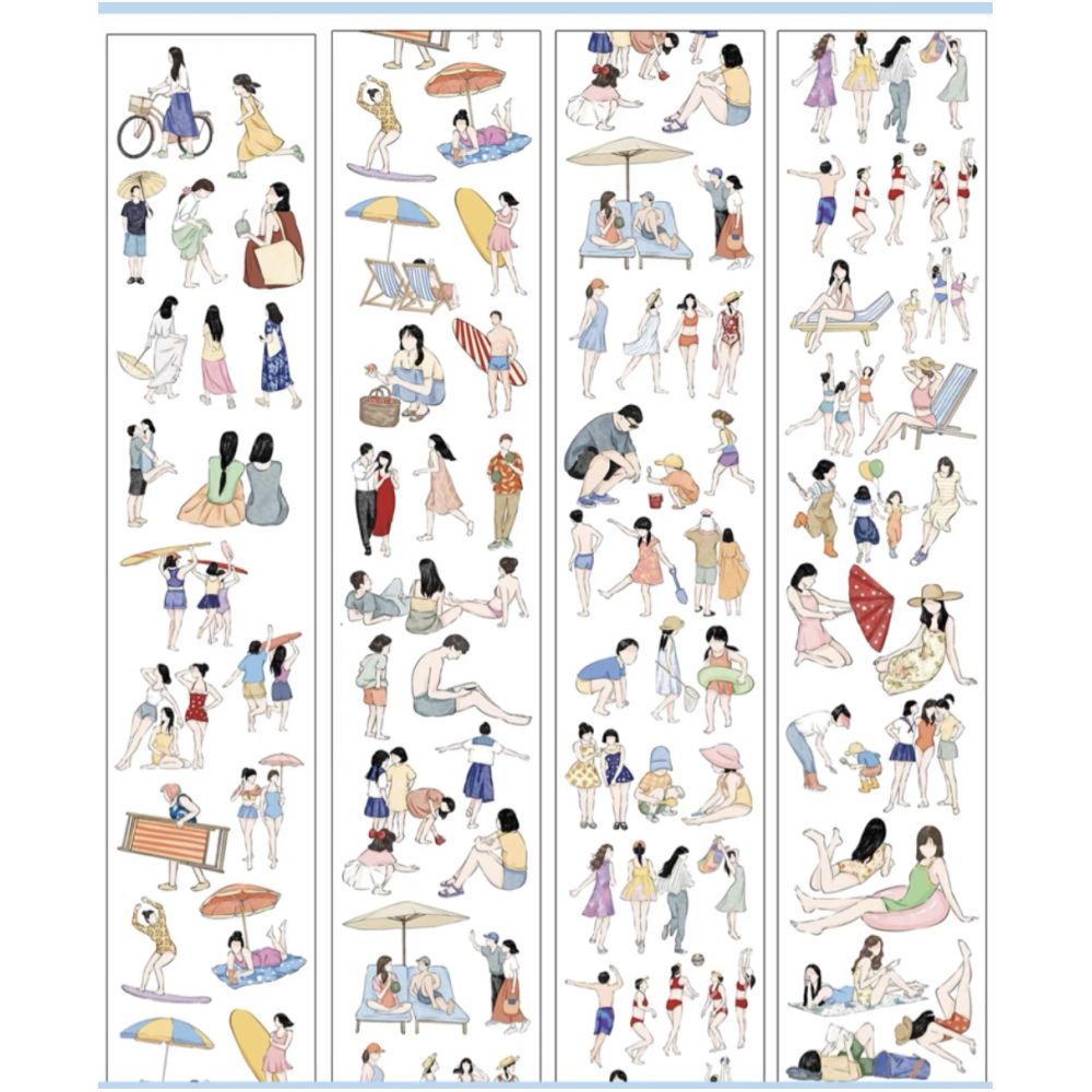 Beach series character PET tape 6cm x 1m image 0