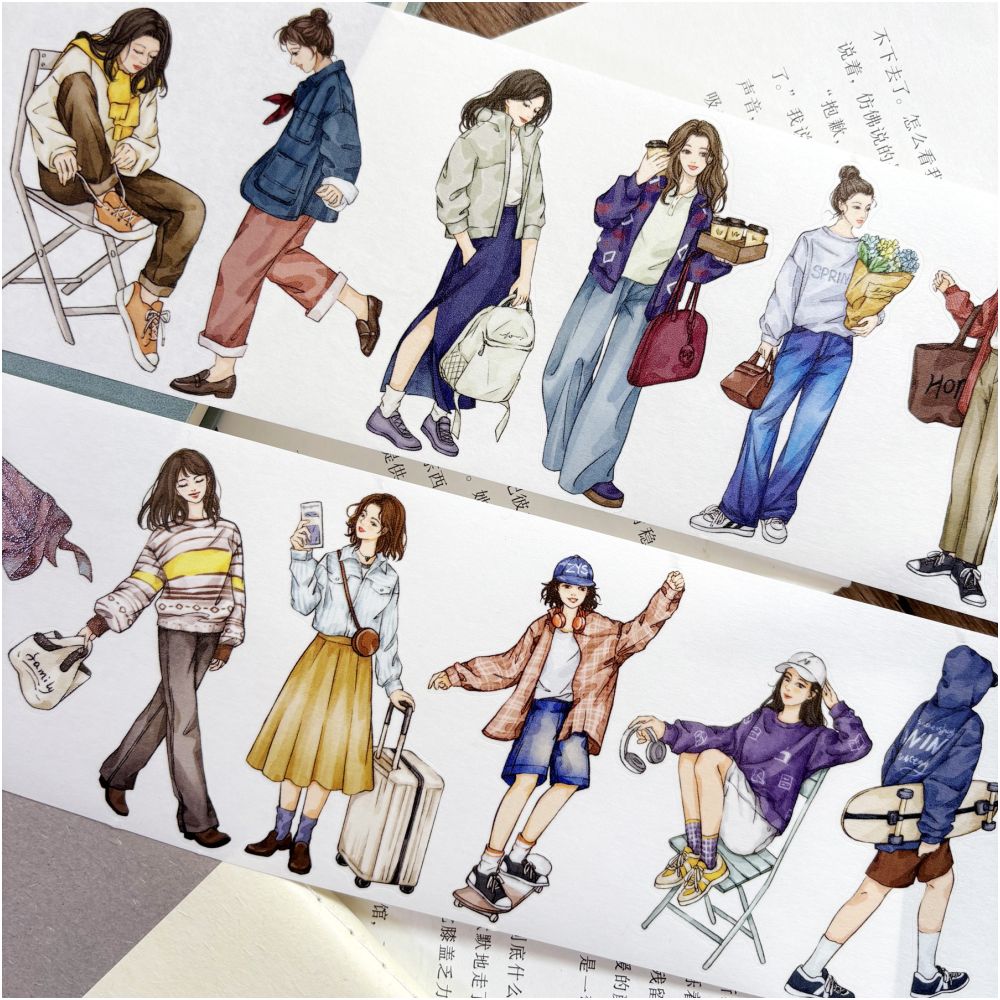 Casual character PET tape 8cm x 1m image 2