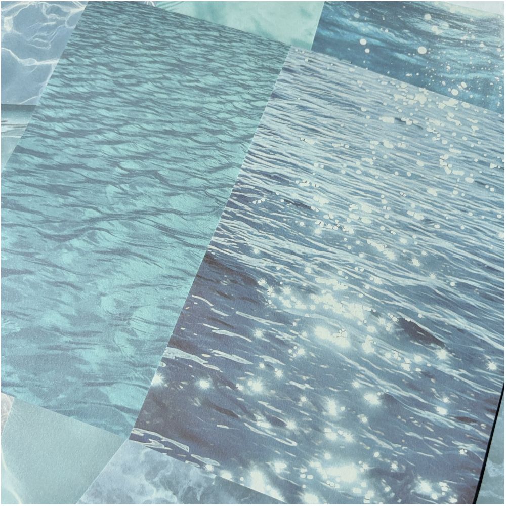 Water ripple pattern material paper 10 sheets 14cm x 21cm image 0