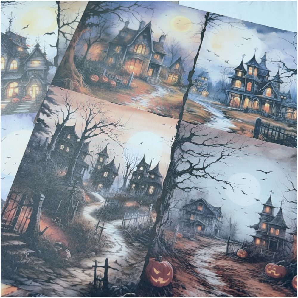 Halloween gothic background paper 8 sheets 14cm x 20cm image 0