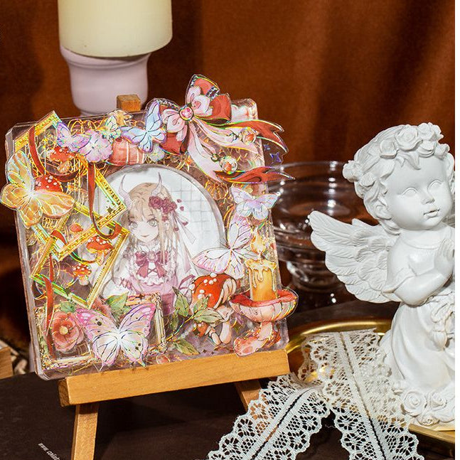 Dreamy Rose Garden Series Butterfly and Flower PET Stickers 4 designs 8 Pcs image 3