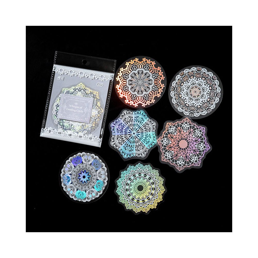 Lace Hot Stamping PET Sticker Bag 6 Designs 12 Pcs image 8