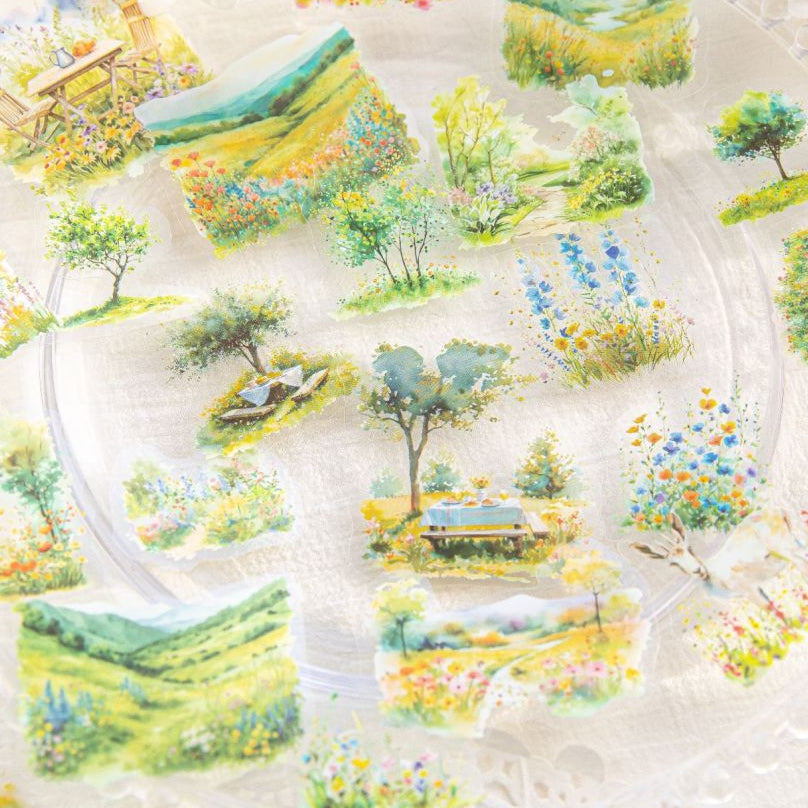 Diary Series Floral and Pastoral PET Stickers 6 Designs 40 Sheets image 2