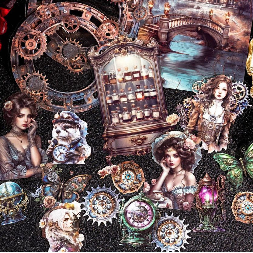 Dark Fantasy Night Series PET Stickers 6 Designs 30 Pcs image 1