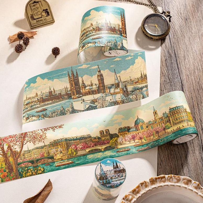 Travel Scenery Themed Washi Tape 6 Designs 6 5cm x 2m image 1