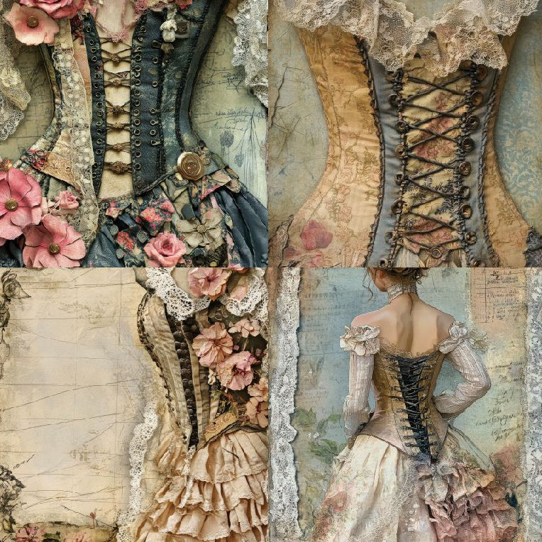 Vintage material paper 24 Sheets image 1