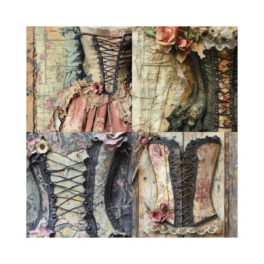 Vintage material paper 24 Sheets image 2