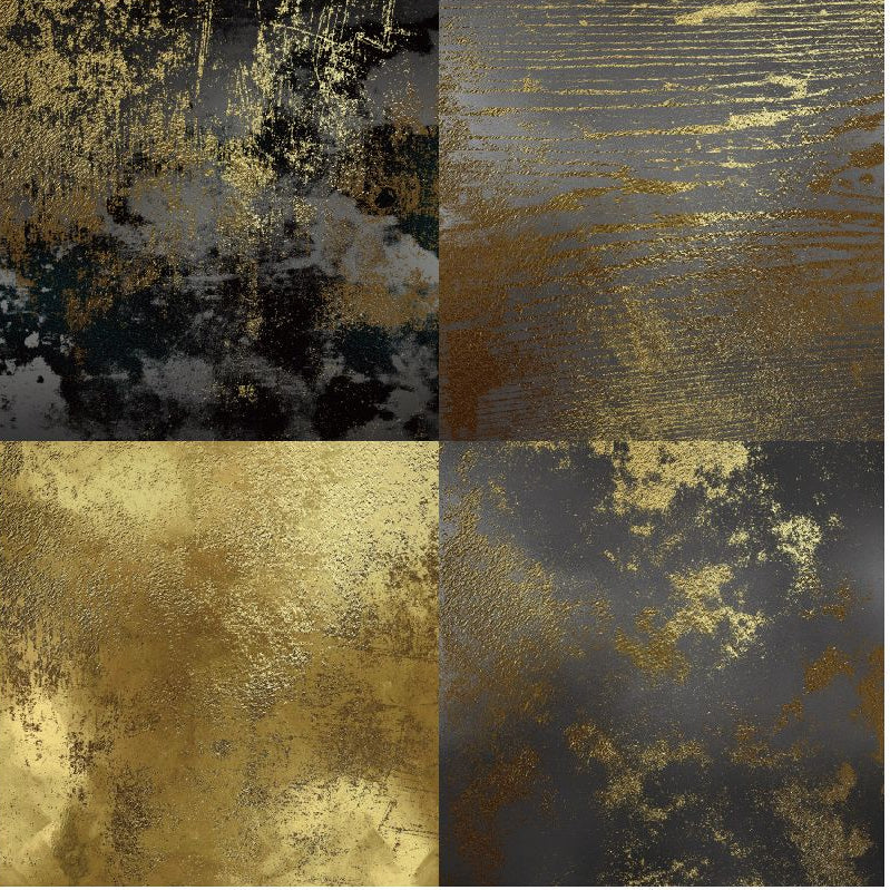 Gold and black material paper 24 Sheets image 1