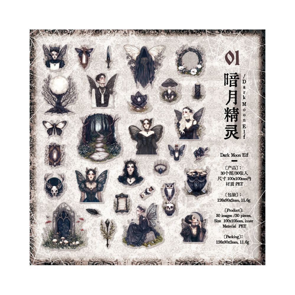 Dark Gothic Series PET Stickers 30 sheets image 9