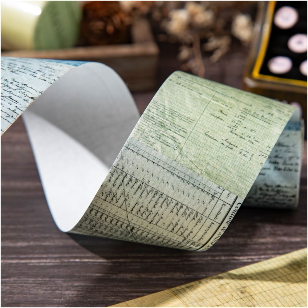 Vintage Receipt Series Washi Tape 6 Styles 5cm x 2m image 0