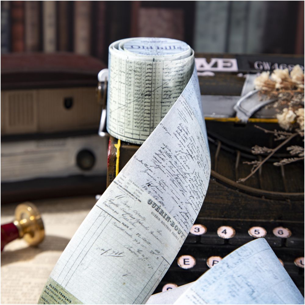 Vintage Receipt Series Washi Tape 6 Styles 5cm x 2m image 1