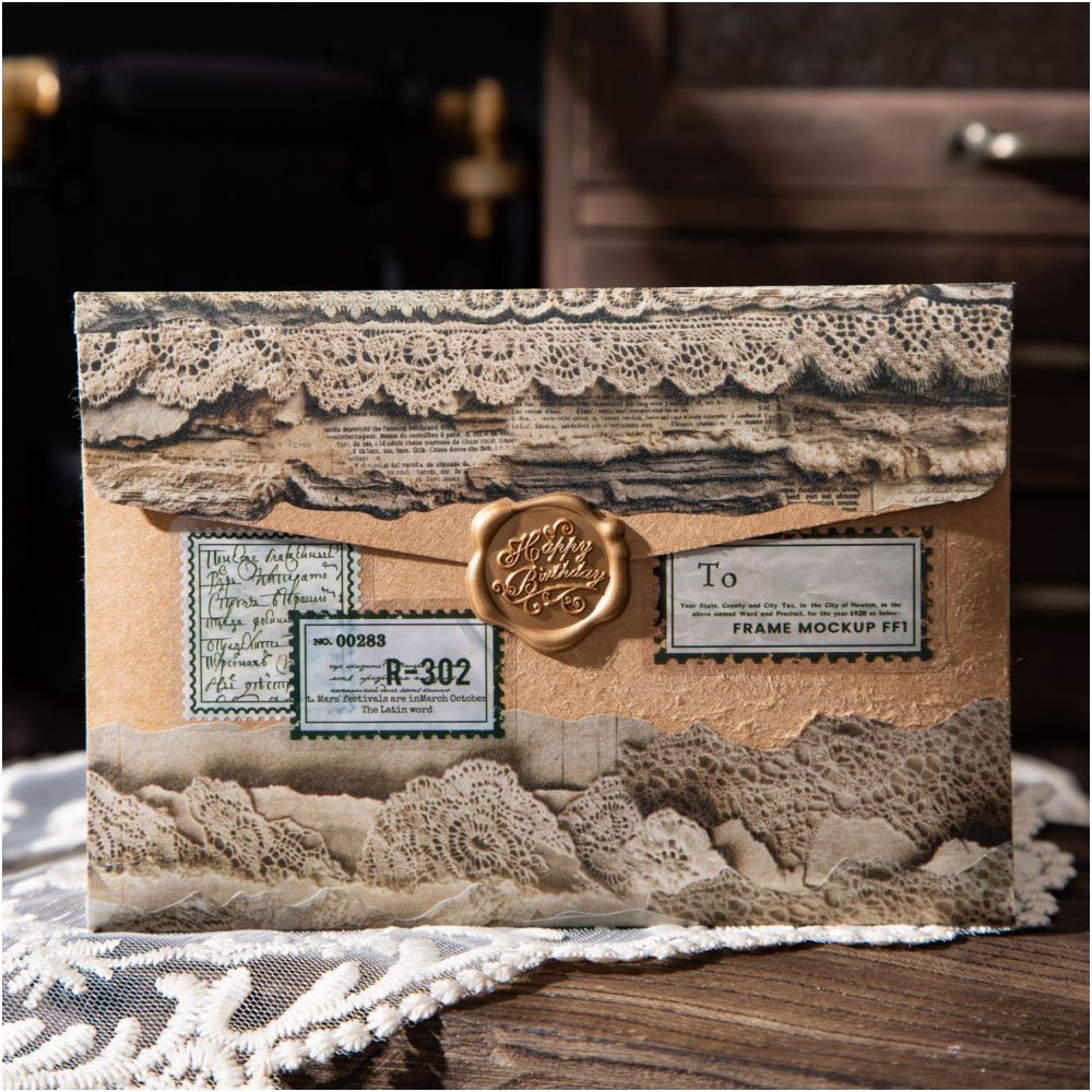 Floral Dream Series Vintage Lace Washi Tape 4cm x 2m image 3