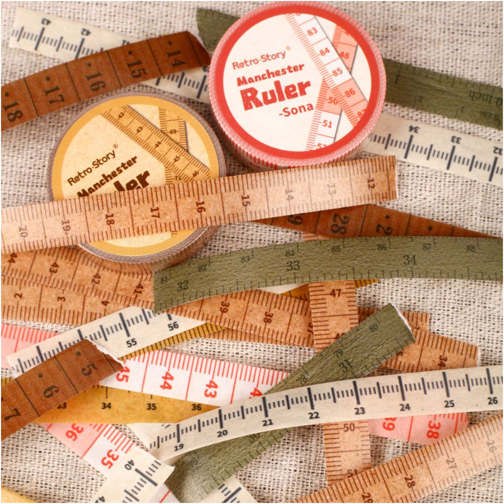 Ruler Series Retro Measuring Washi Tape 6 Designs 1cm x 3m image 2
