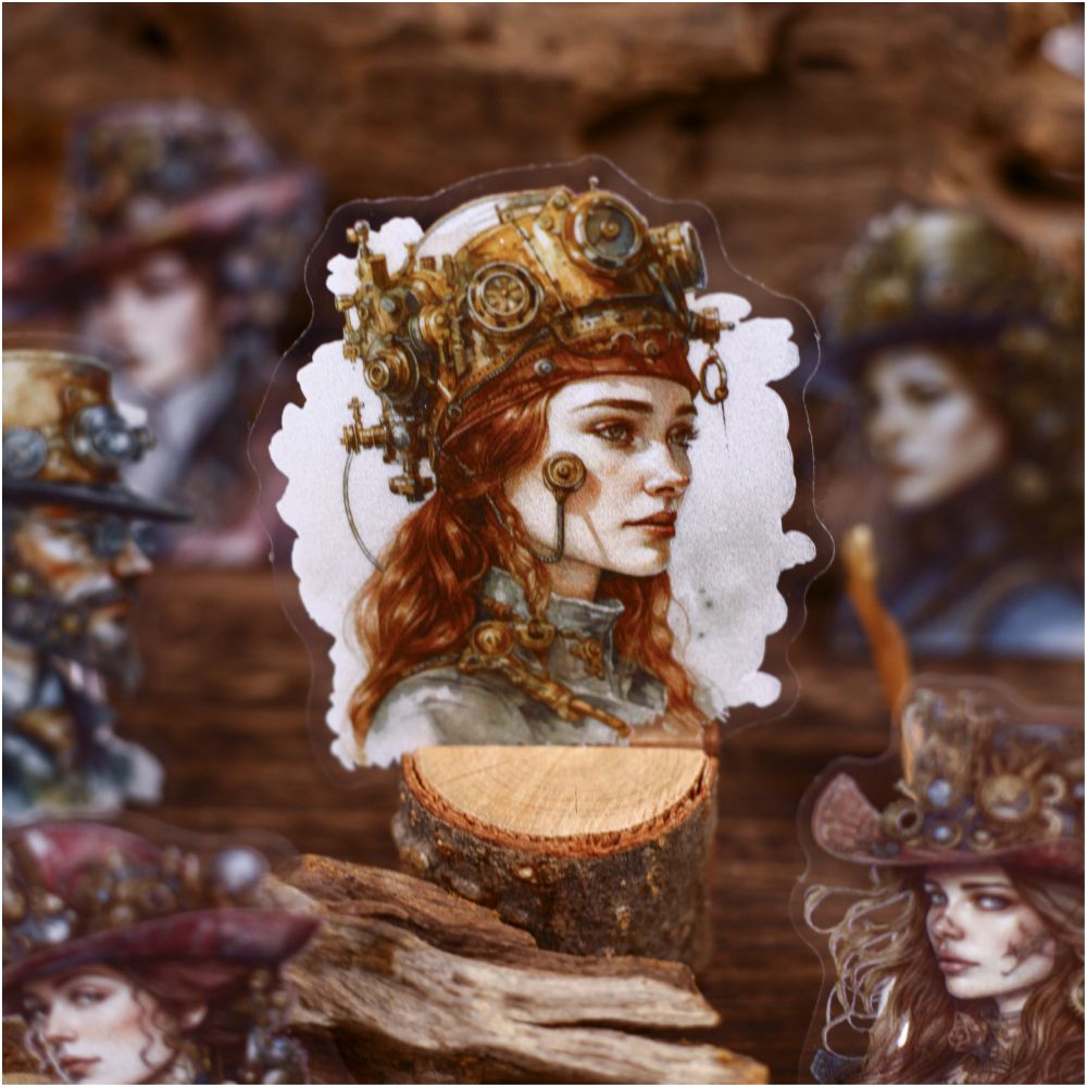 Steam Age Series Retro Character PET Stickers 20 sheets 6 Styles image 3