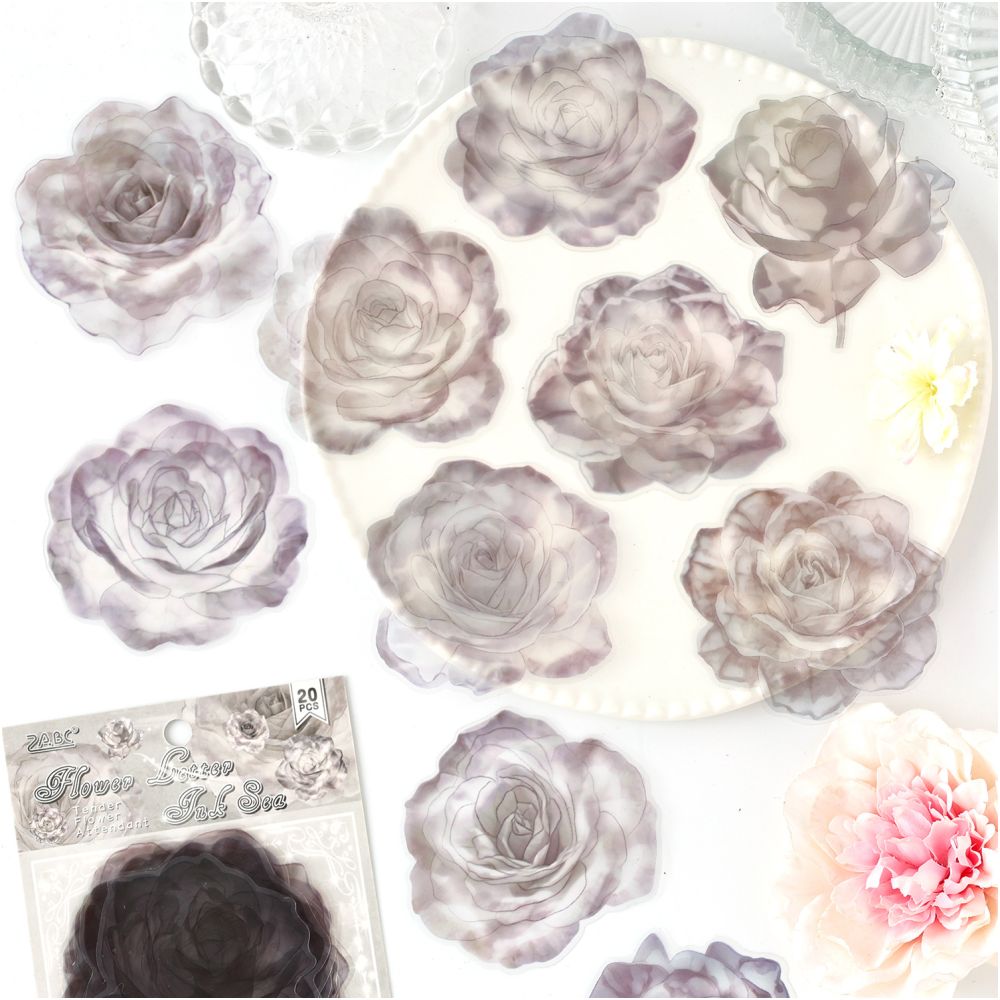 Romantic Floral Series PET Stickers 20 Sheets 6 Designs image 3