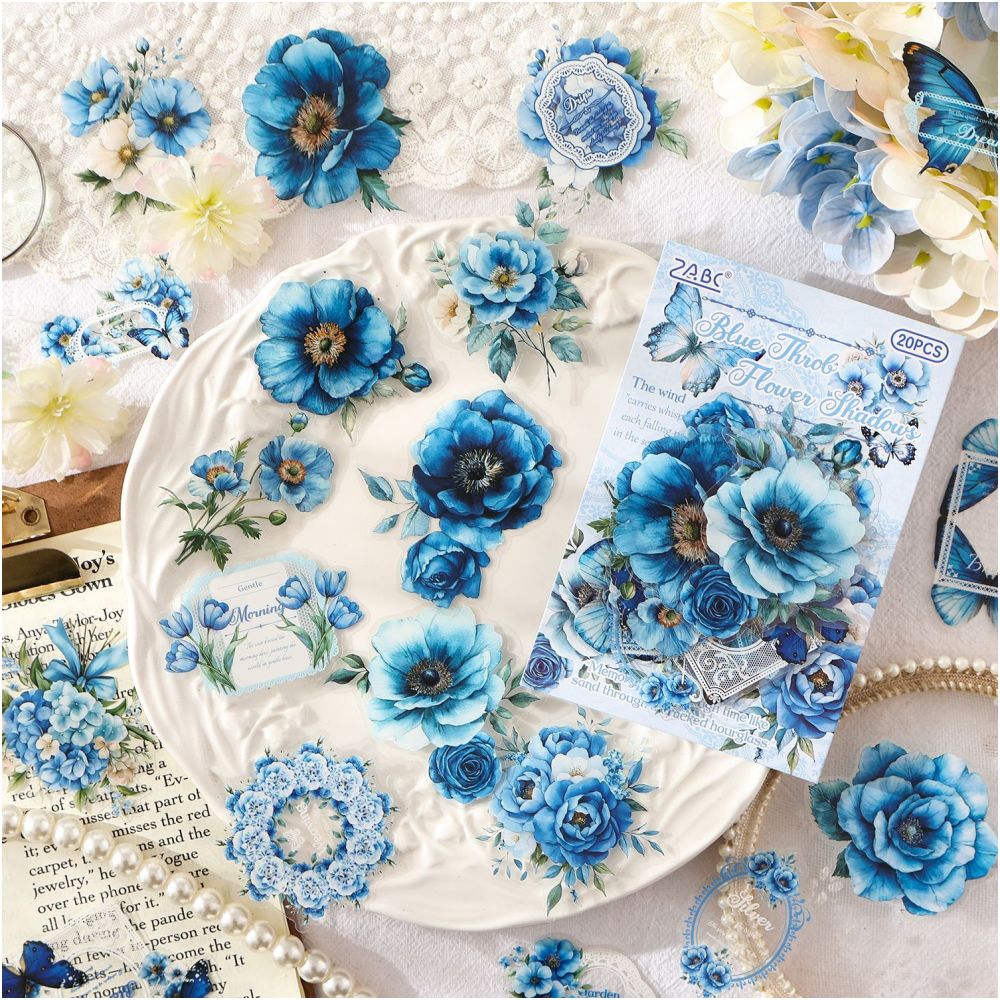 Floral Series Retro Floral Theme PET Stickers 20 Sheets 4 Styles image 3