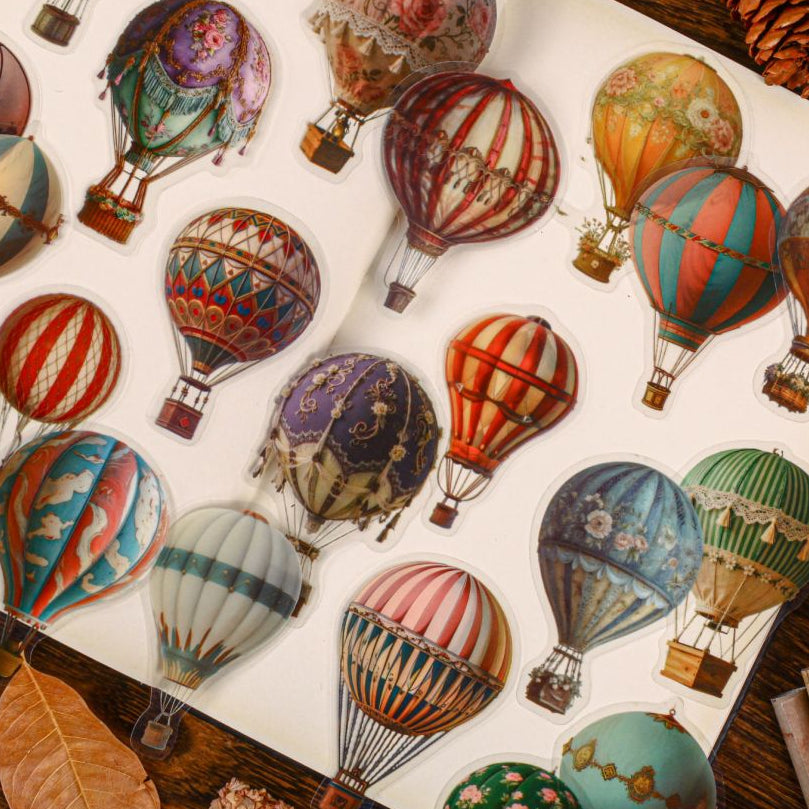Hot Air Balloon Theme PET Stickers 20 Pcs 6 Types image 0