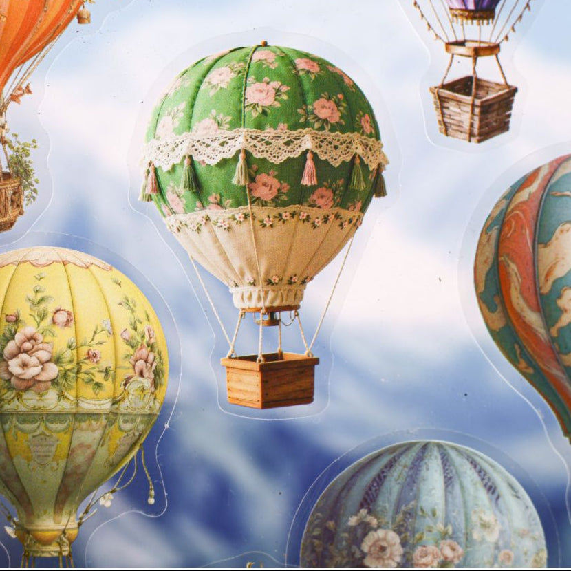 Hot Air Balloon Theme PET Stickers 20 Pcs 6 Types image 1