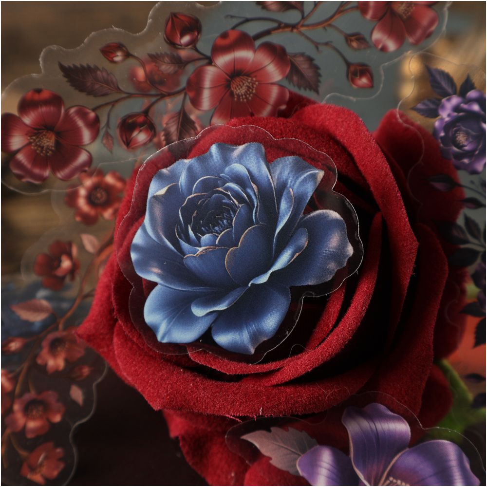 Floral Art Series Retro PET Stickers 15 sheets 6 designs image 2