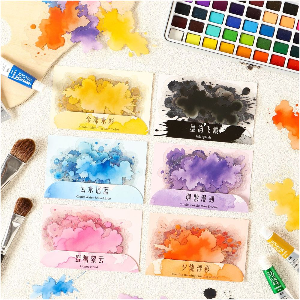 Cloud Dyed Sky Series Watercolor PET Stickers 10 Pcs 6 Designs image 0