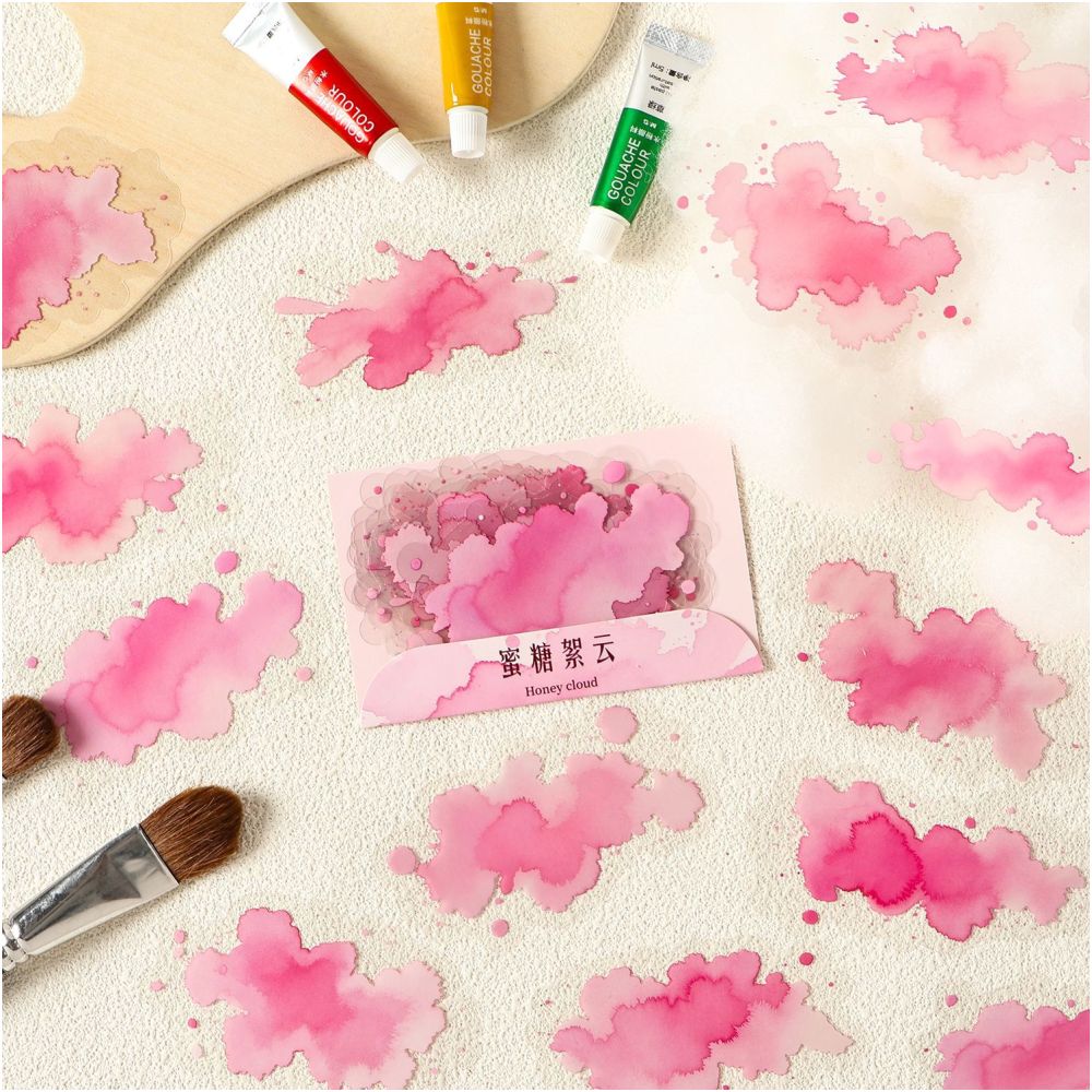 Cloud Dyed Sky Series Watercolor PET Stickers 10 Pcs 6 Designs image 1