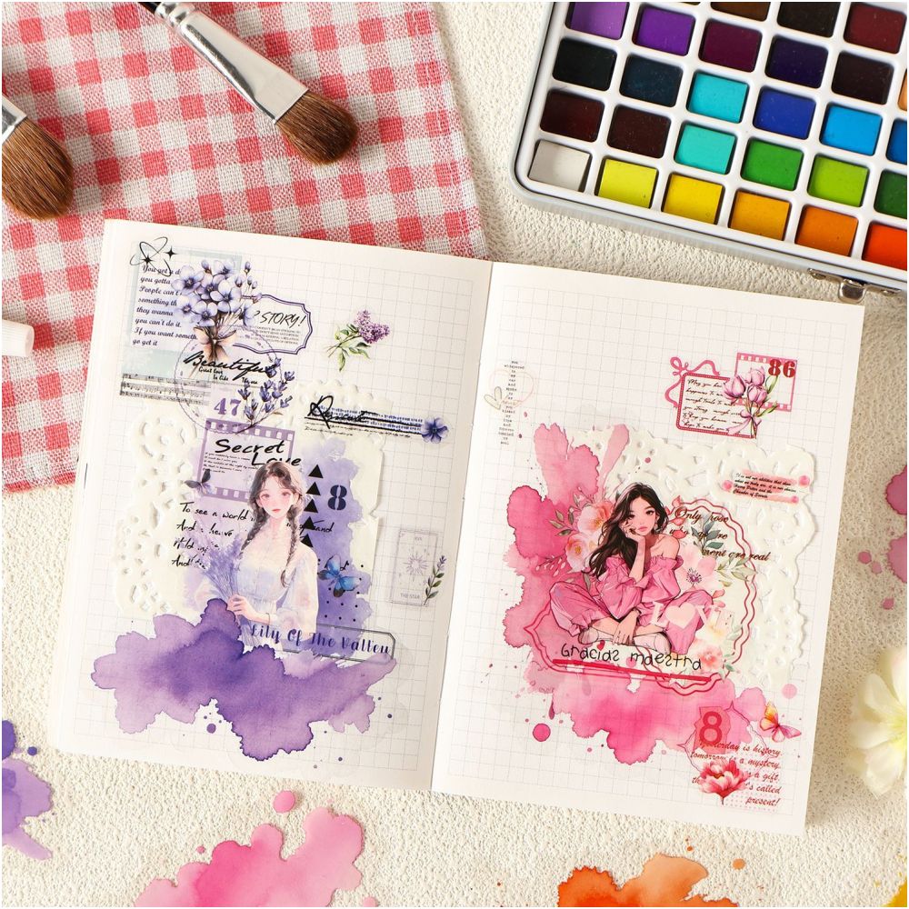 Cloud Dyed Sky Series Watercolor PET Stickers 10 Pcs 6 Designs image 2