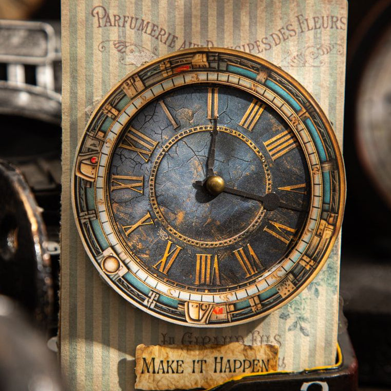 Time Series Retro Clock Hard Card Stickers 6 Designs 15 Pcs image 1