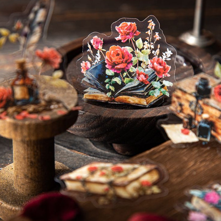 Rose s Longing Series Dark Gothic PET Stickers 6 Designs 30 Pcs image 1