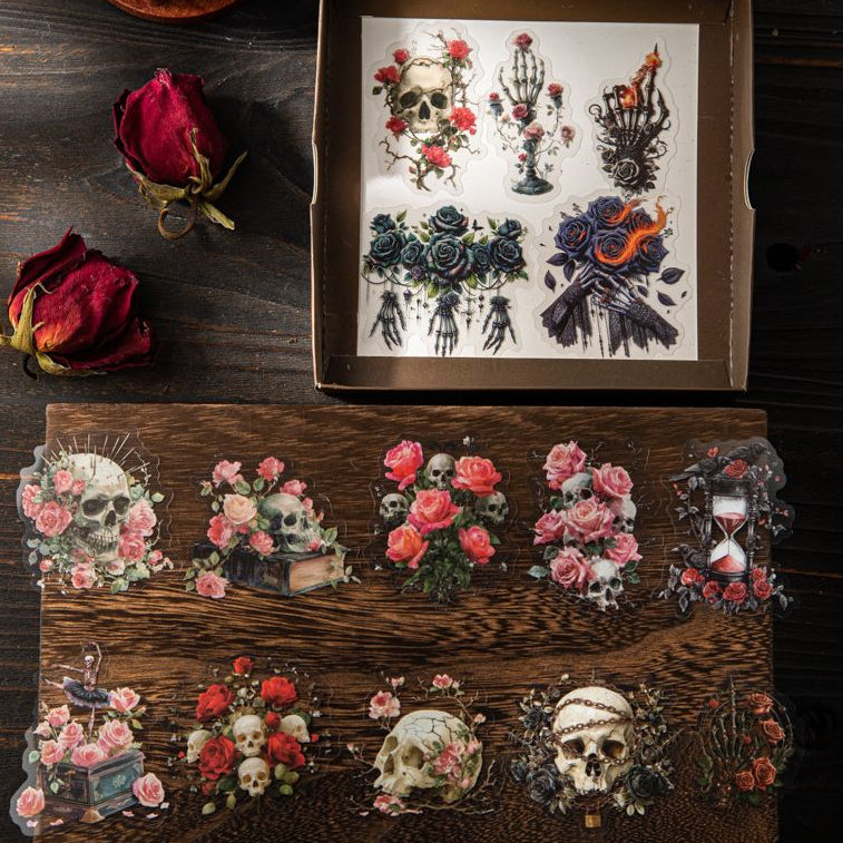 Rose s Longing Series Dark Gothic PET Stickers 6 Designs 30 Pcs image 2