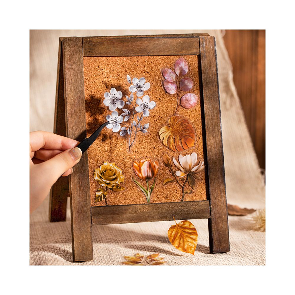 Artistic Floral Shadow Series PET Stickers 6 Styles 15 Pcs image 1