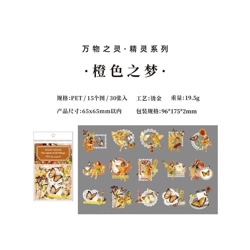 Retro Material Decorative Collage Stickers 6 Designs 30Pcs