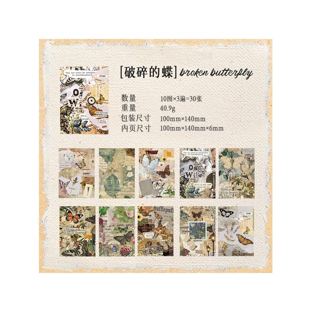 Collage Workshop Series Material Paper 6 Designs 30 Pcs