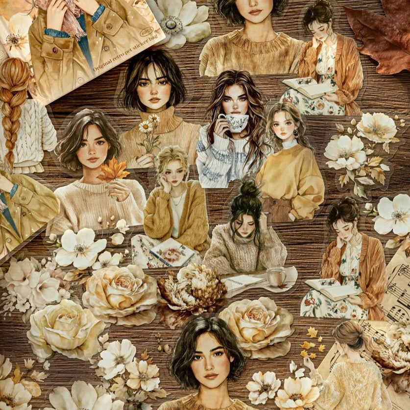 Floral Encounters Series Character PET Stickers 6 Styles 40 Pcs image 3