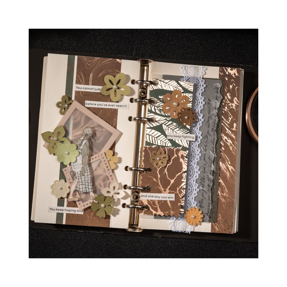 Gold Foil Natural Retro Texture Paper 6 Designs 16 Sheets image 2