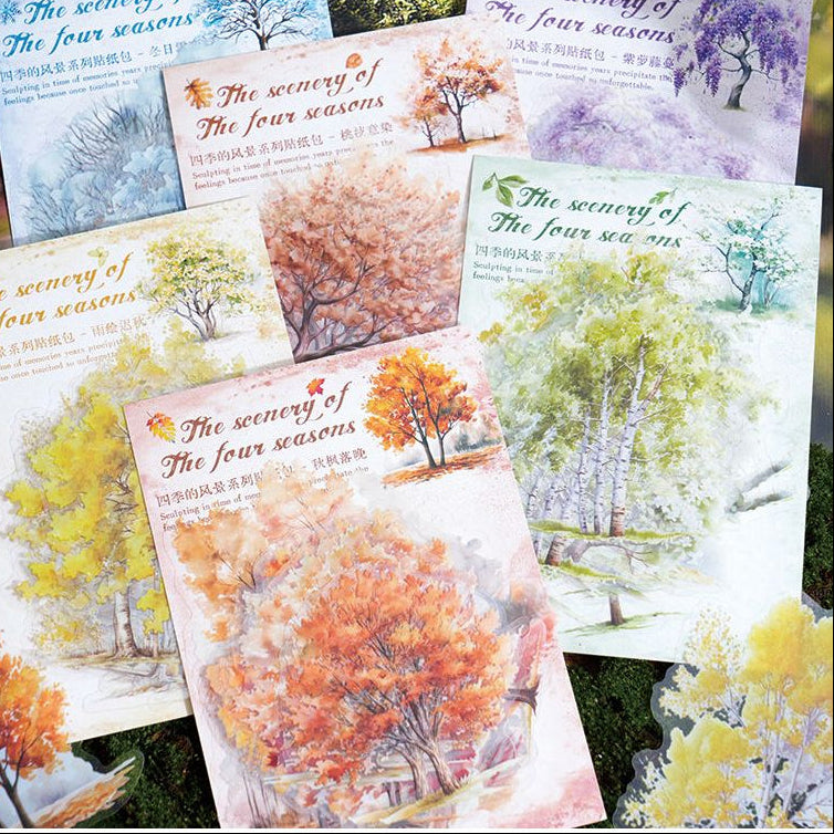 Seasonal Landscapes Series Forest Trees PET Stickers 20 sheets 6 Styles image 0