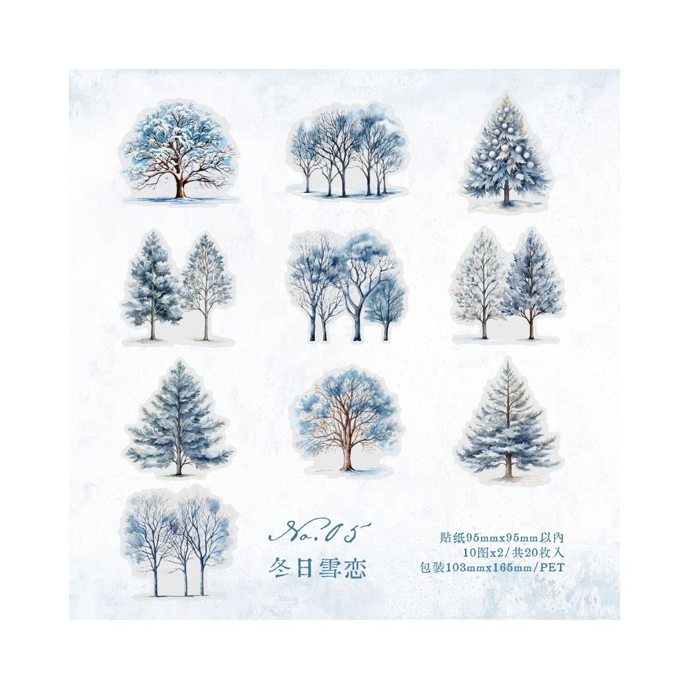 Seasonal Landscapes Series Forest Trees PET Stickers 20 sheets 6 Styles