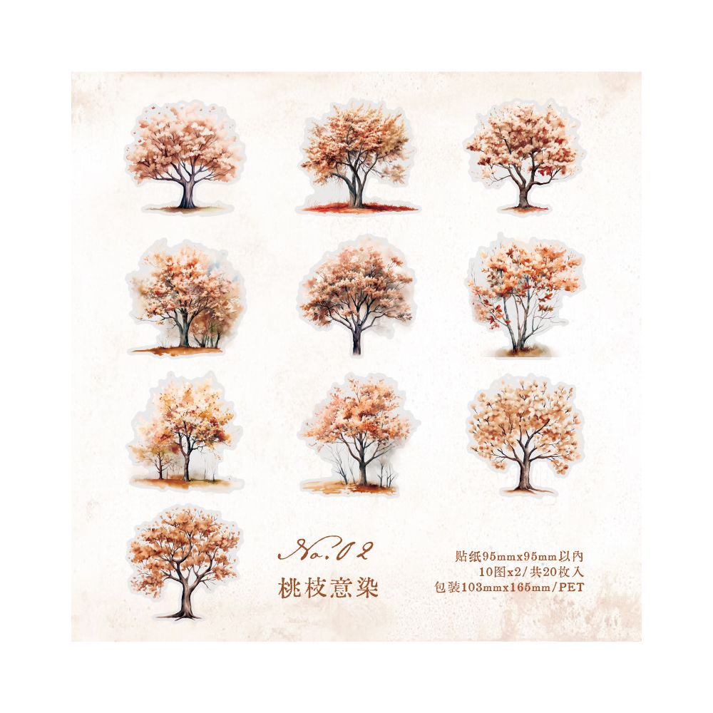 Seasonal Landscapes Series Forest Trees PET Stickers 20 sheets 6 Styles
