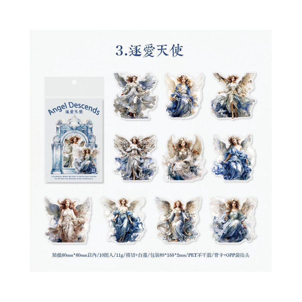 Angels Series PET Stickers 10 Sheets 6 Styles