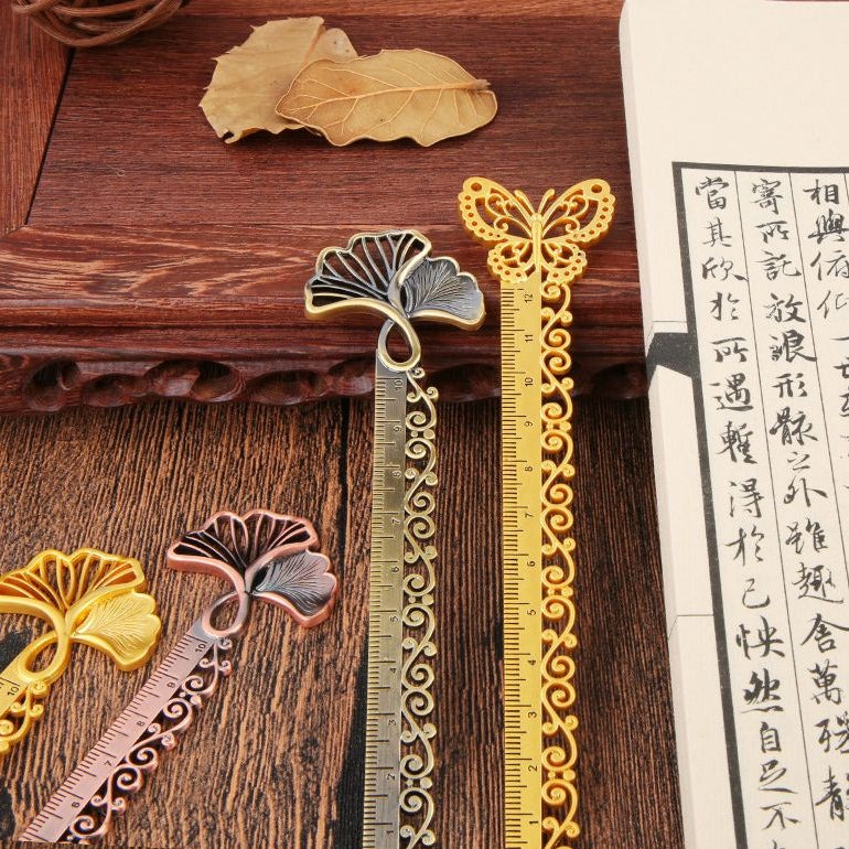 Antique style butterfly hollowed out bookmark ruler 10cm image 2