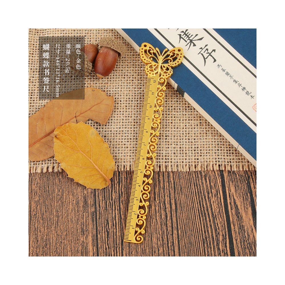 Antique style butterfly hollowed out bookmark ruler 10cm