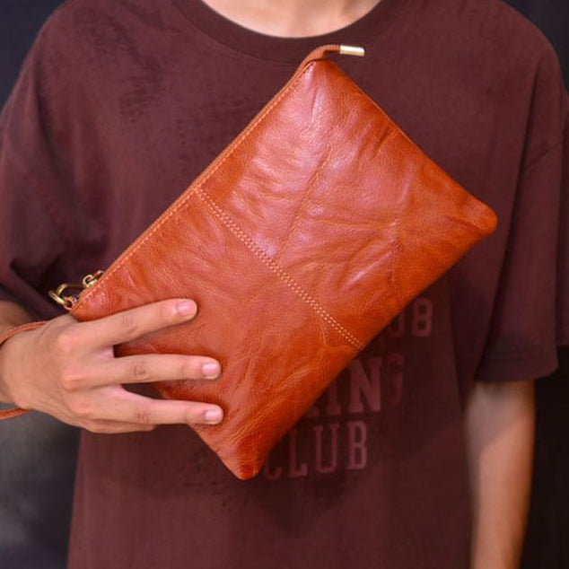 Genuine leather large capacity envelope bag 26cm x 17cm x4cm